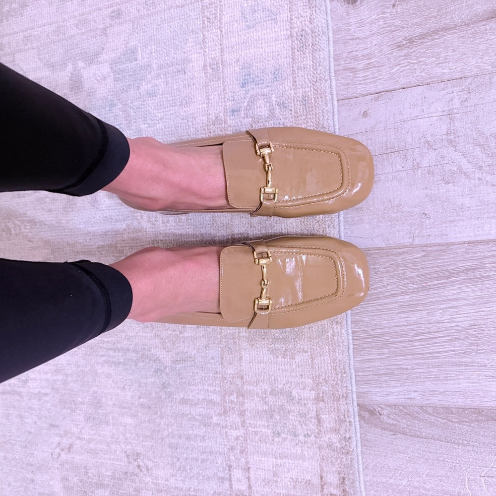 Jeffrey Campbell Patent Leather Tan Loafers for Women